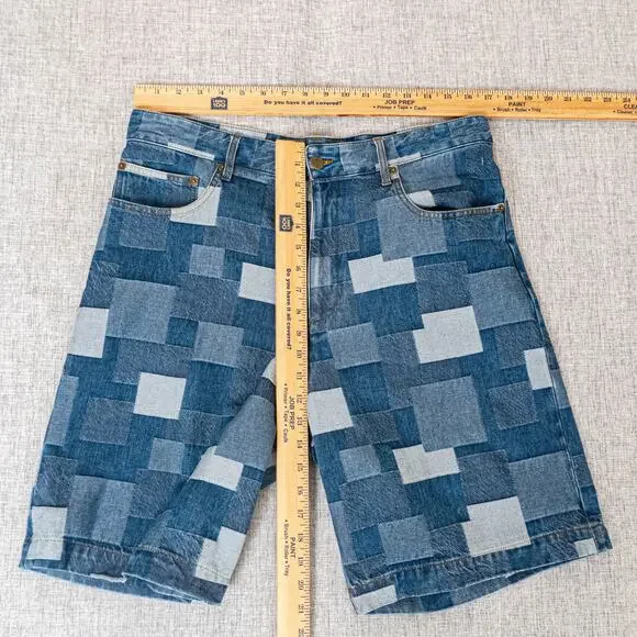A.P.C. Helio Shorts High-rise Denim Patchwork size Large